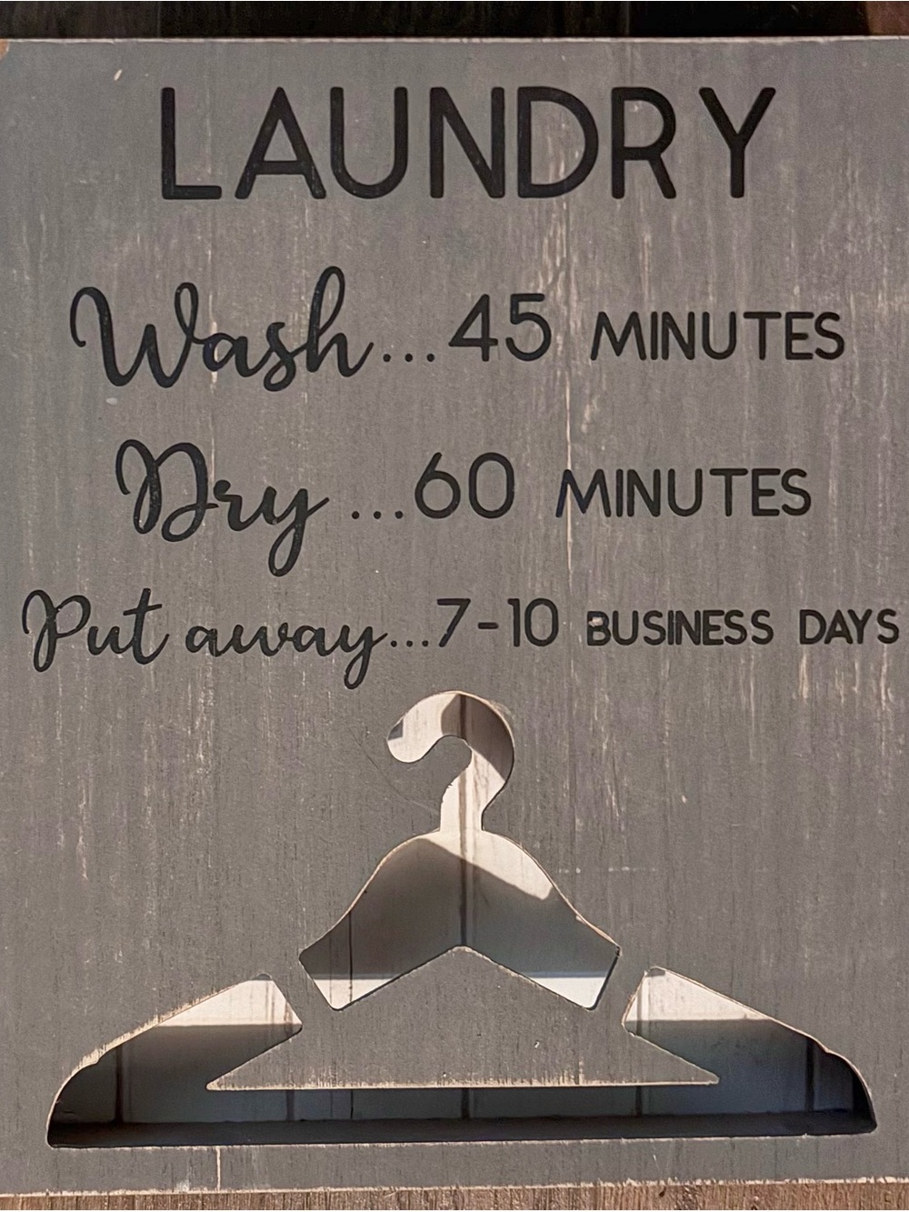 Hobby Lobby Gray Laundry Rules Wall Sign with Hanger Cutout